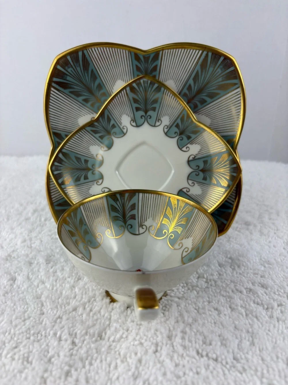 Vintage Alka Kunst Bavaria Porcelain Tea Cup/Saucer/Salad Plate Set